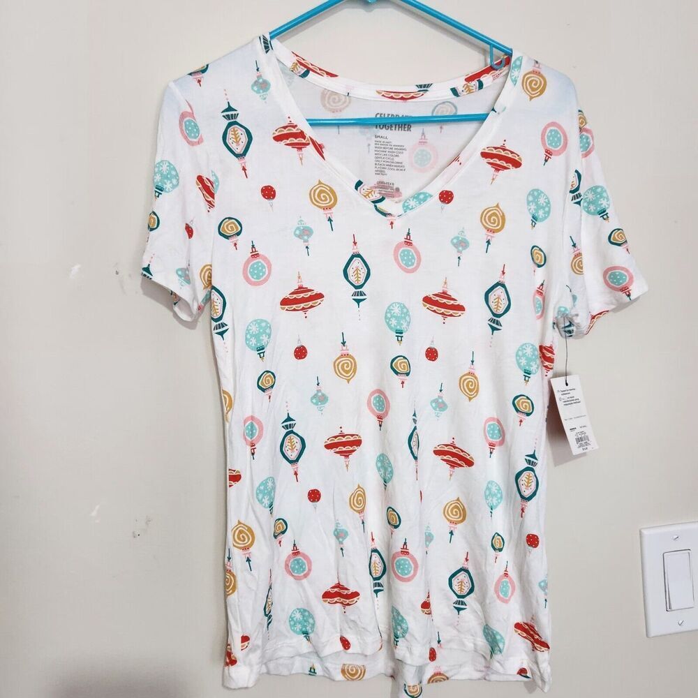 Celebrate Together Tshirt Women Size Small Stretch Vneck